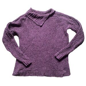Christopher & Banks Chunky Knit Soft Sweater-Purple-Size Large-GUC